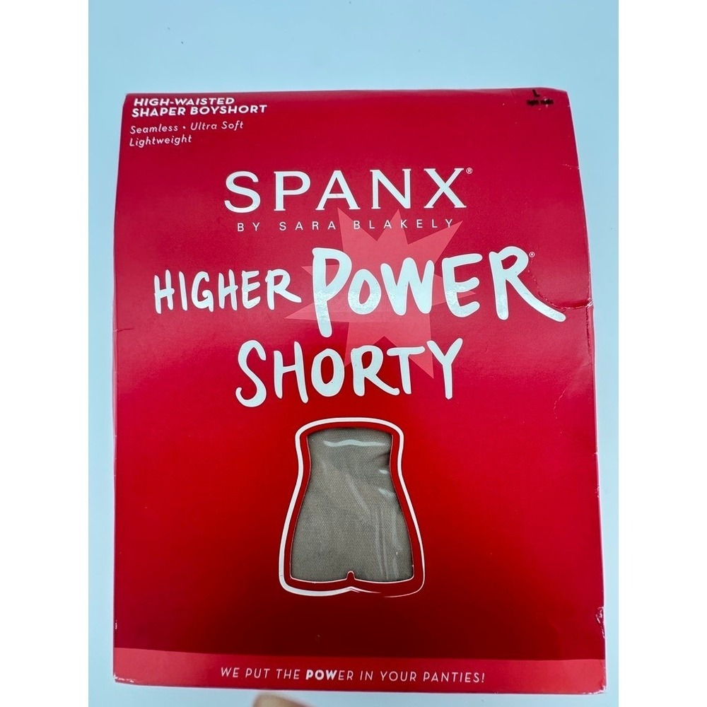 Spanx Higher Power Shorty Women Large Light Nude High-Waisted Shaper Boyshort